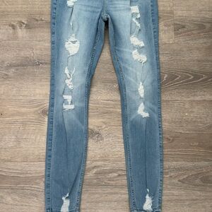 Hollister Light Blue Ripped Skinny Jeans